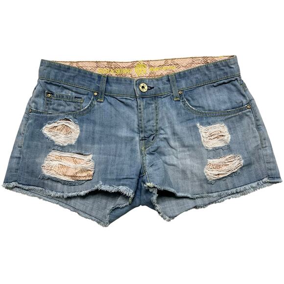 Rich & Skinny Women’s Distressed Cut Off Denim Shorts - Light Wash - size 26 - Picture 1 of 8